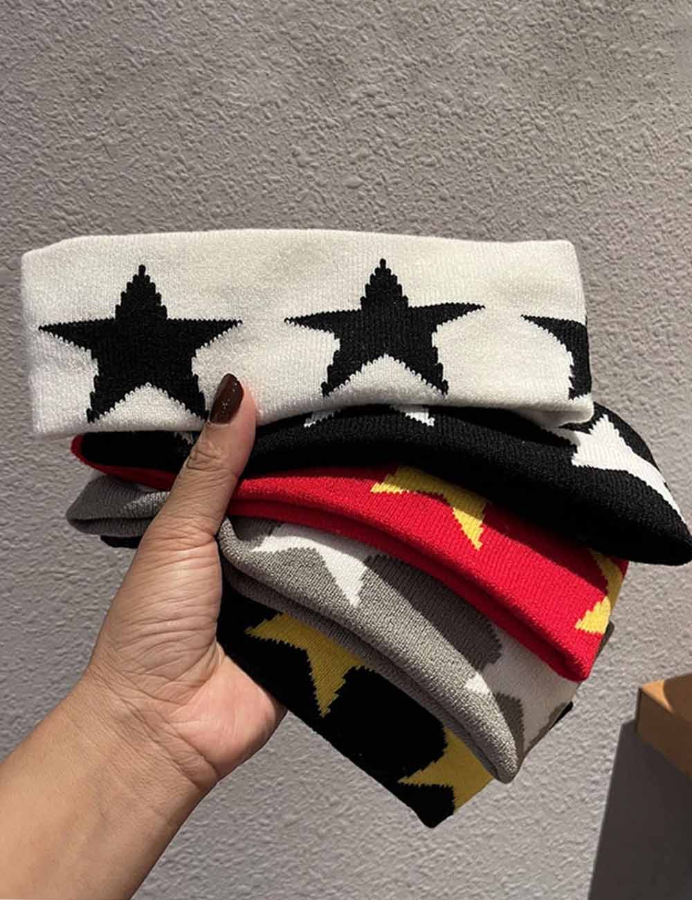 Star Print Knit Headband - DippedShop Wholesale - #7715