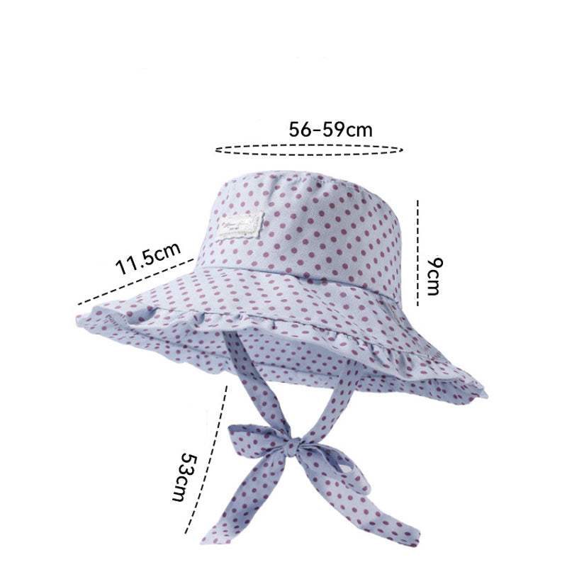 Cute Polka Dots Wide Brim Bucket Hat 8BK6HAT159T