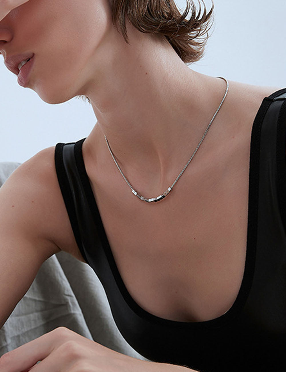 Luxury Titanium Collarbone Necklace - DippedShop Wholesale - #4931