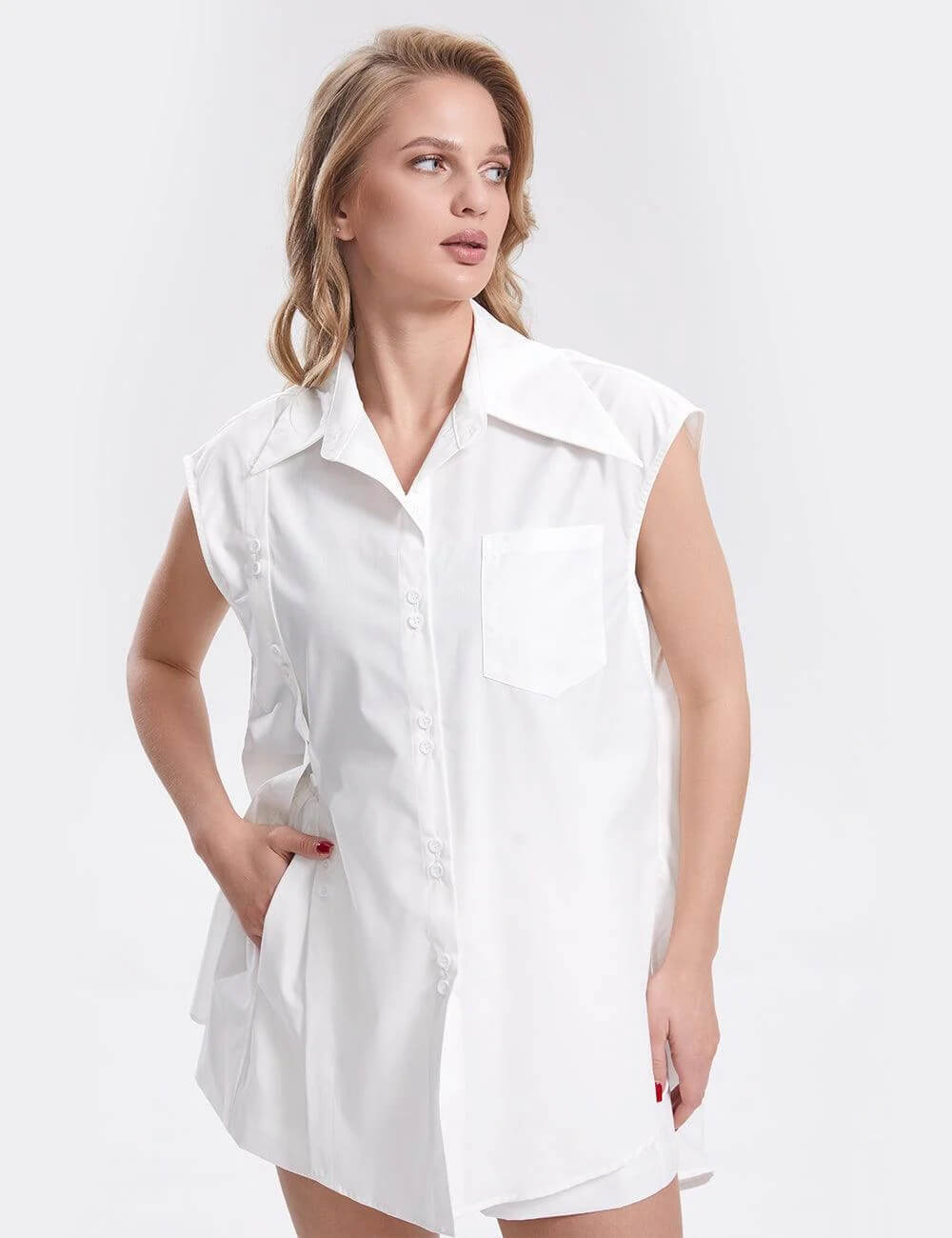 Solid Color Shirt Shorts Set - DippedShop Wholesale - #9363