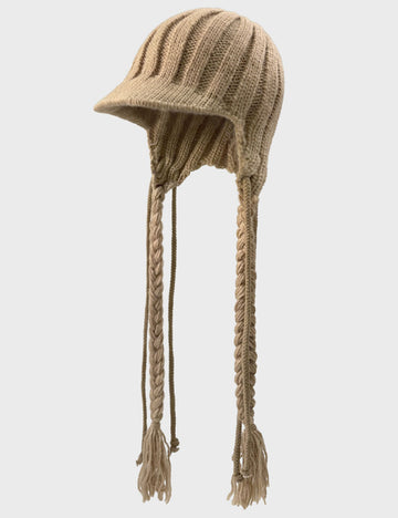 Cute Braid Tassel Ear Flap Beanie Knit Hat DP25G730