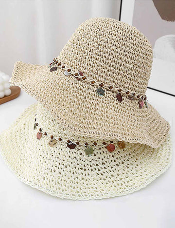 Solid Straw Sun Hat - DippedShop Wholesale - #5347
