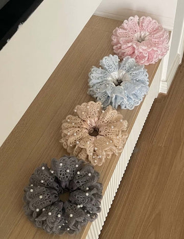 Pearl Plush Elastic Scrunchie - DippedShop Wholesale - #5987