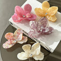 Sweet Flower Petal Rhinestone Acetate Hair Claw MK2PPM6W6HCP352