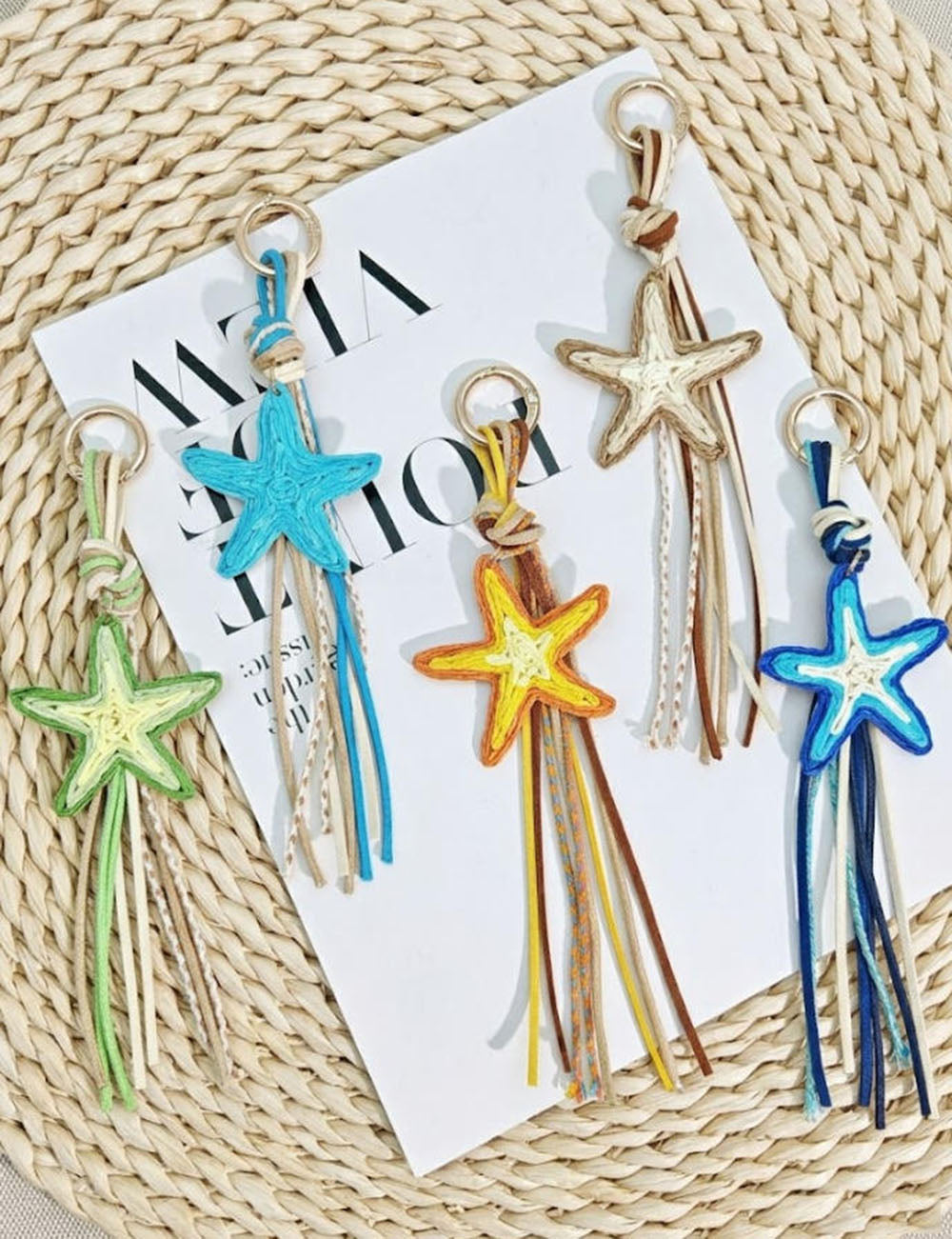 Handmade Raffia Starfish Charm - DippedShop Wholesale - #0147
