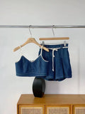 Strap Shoulder Denim Mini Dress - DippedShop Wholesale - #3891