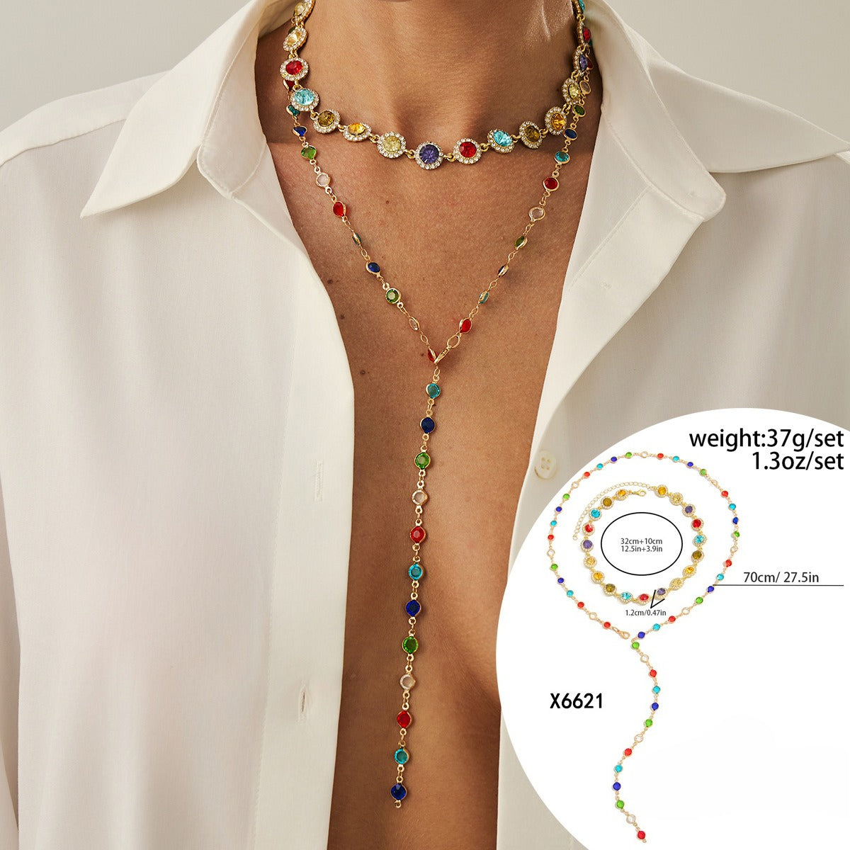 Layered Cross Pendant Necklace - DippedShop Wholesale - #6195