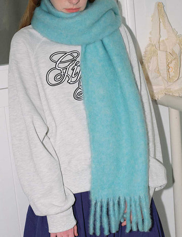 Winter Solid Color Thick Tassel Wool Scarf DP25G567