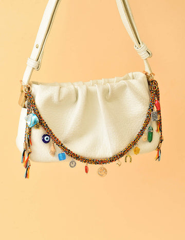 Trendy Heart Pendant Tassel Chain Bag Charm DP25H611