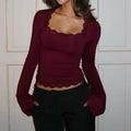 Elegant Lace Trim Top - DippedShop Wholesale - #0963