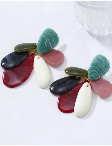 Color Block Geometric Splicing Stud Earring DP25F801