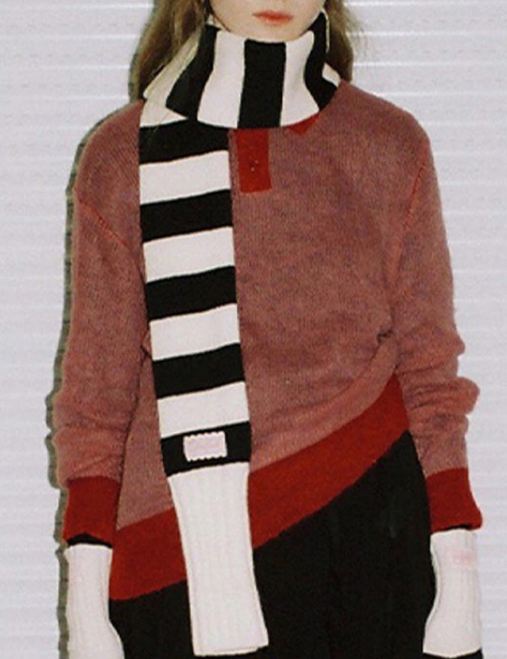 Cute Warm Striped Knit Winter Scarf DP25G594