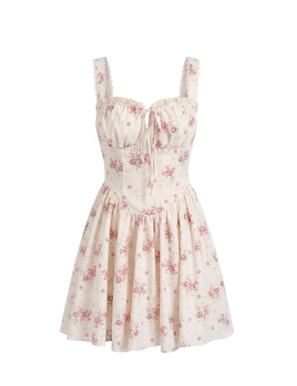 Floral Midi Corset Dress - DippedShop Wholesale - #7395