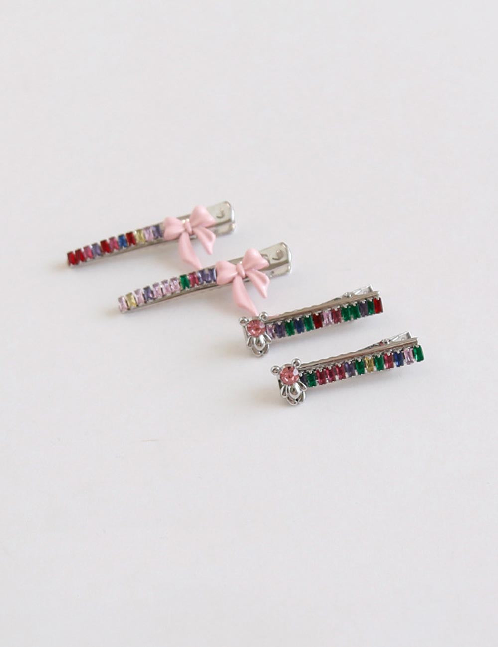 Cute Colorful Rhinestone Bow Knot Hair Clip DP25E870