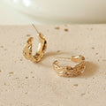 Gold Plated C-Shaped Studs - DippedShop Wholesale - #9267