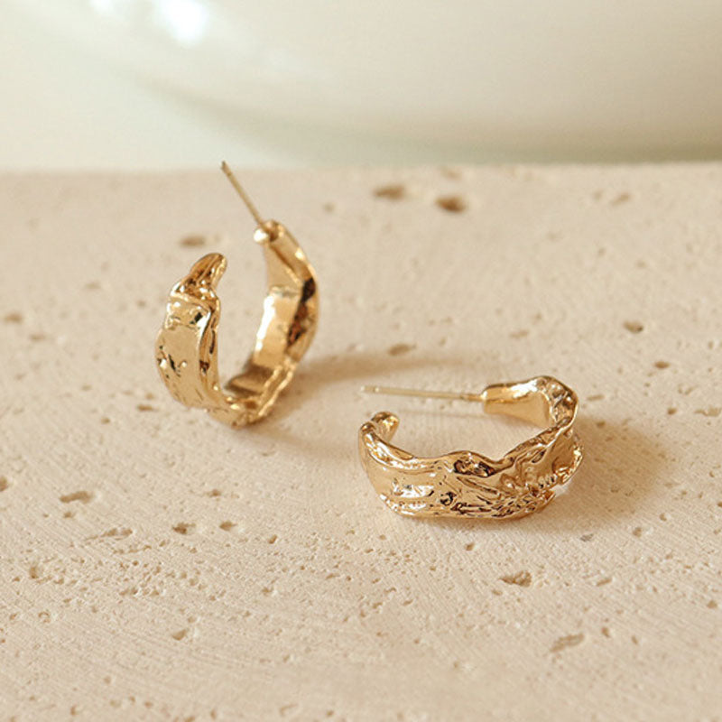 Gold Plated C-Shaped Studs - DippedShop Wholesale - #9267