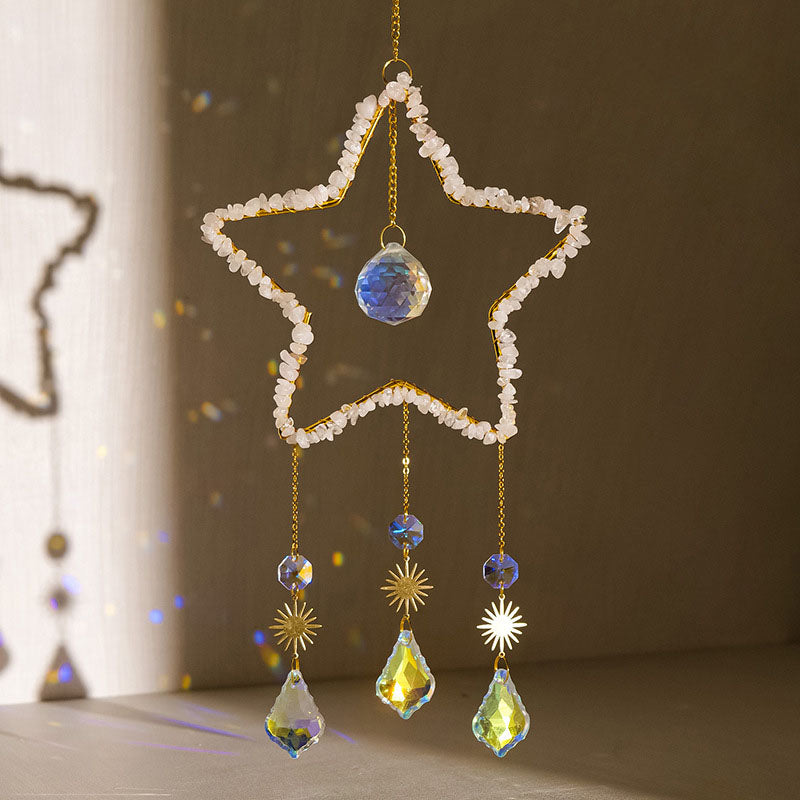 Star Crystal Suncatcher Pendant - DippedShop Wholesale - #8483