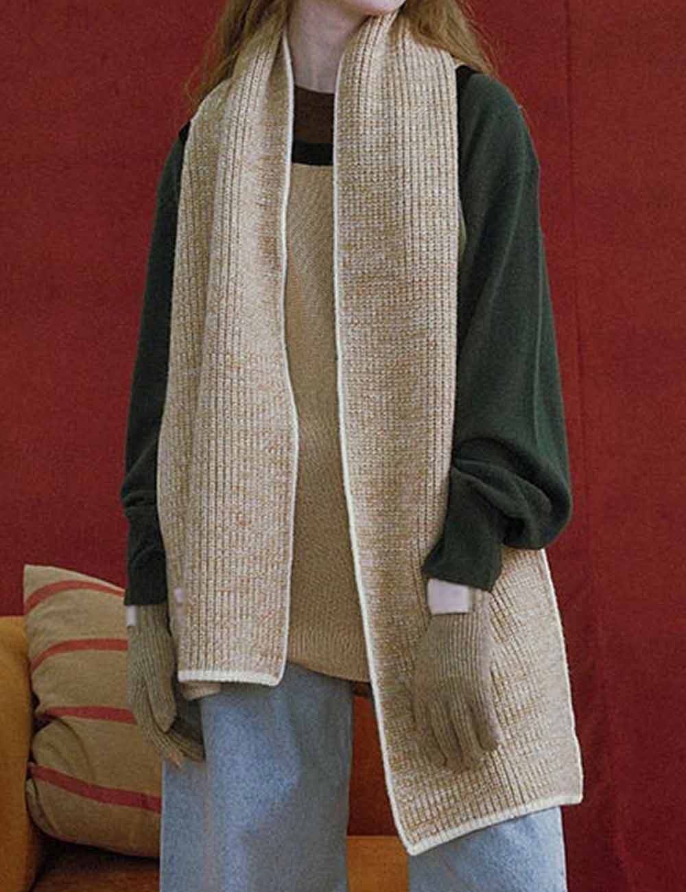 Elegant Thick Knit Solid Winter Warm Scarf DP25G778