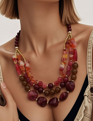 Boho Beaded Layered Necklace - DippedShop Wholesale - #1731