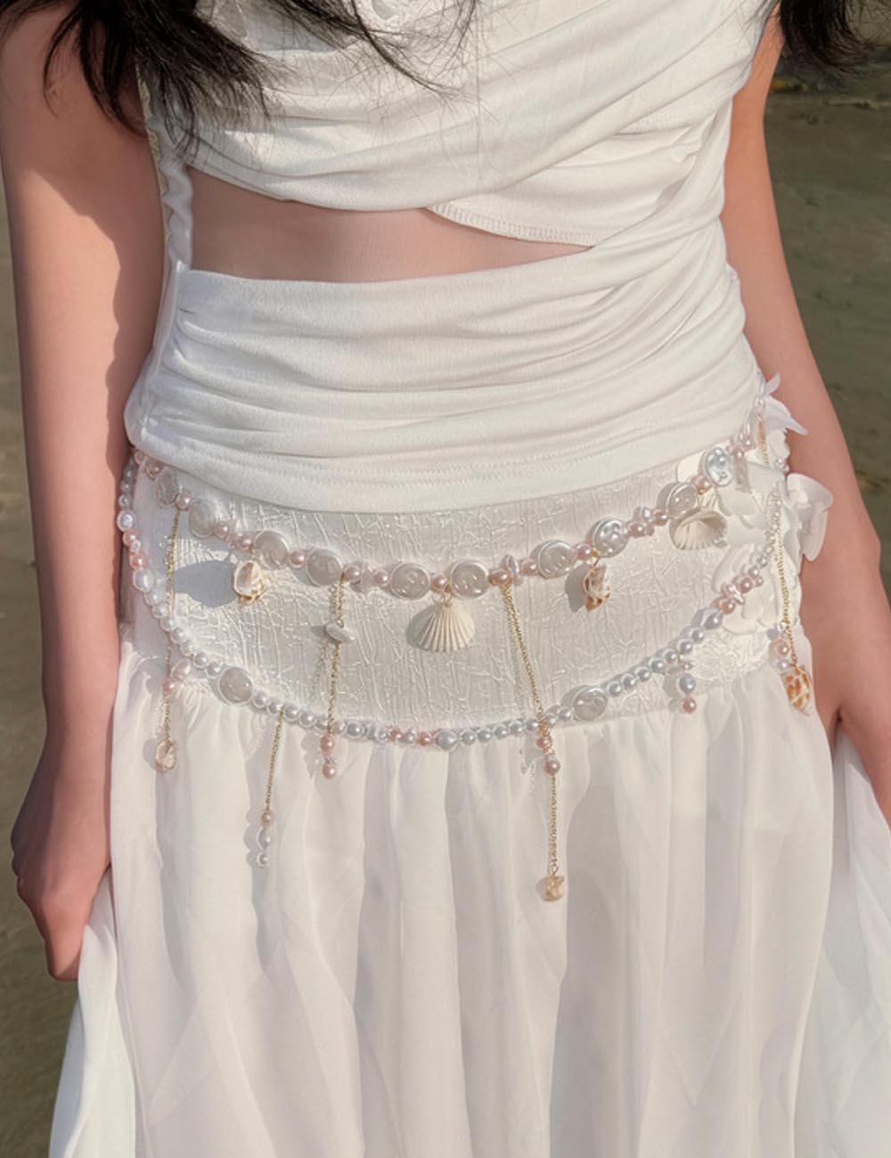 Elegant Pearl Shell Beaded Tas - DippedShop Wholesale - #3539