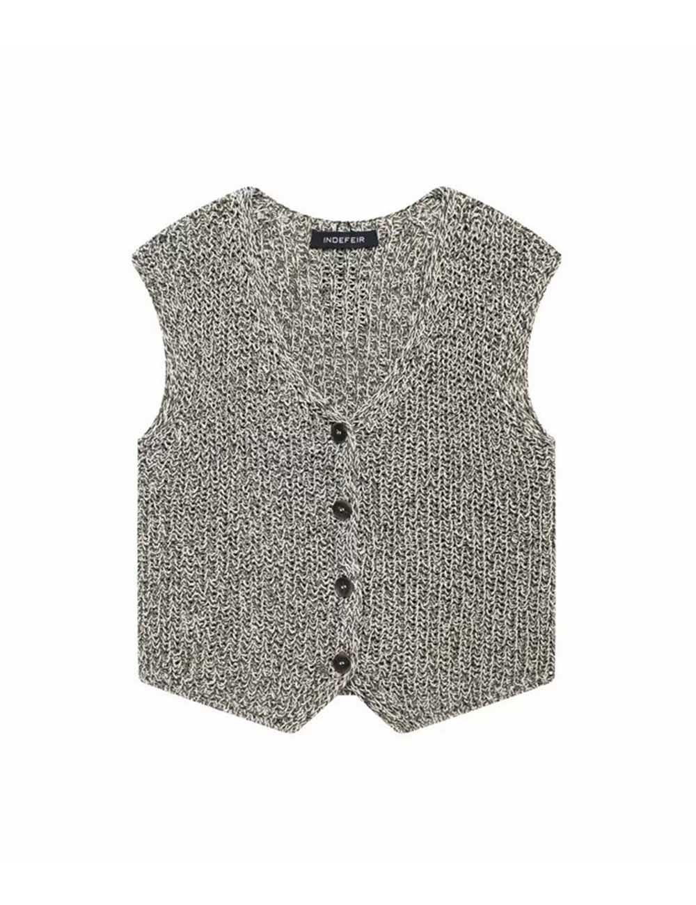 Distressed Solid Color V-Neck Tank Top DP25E916