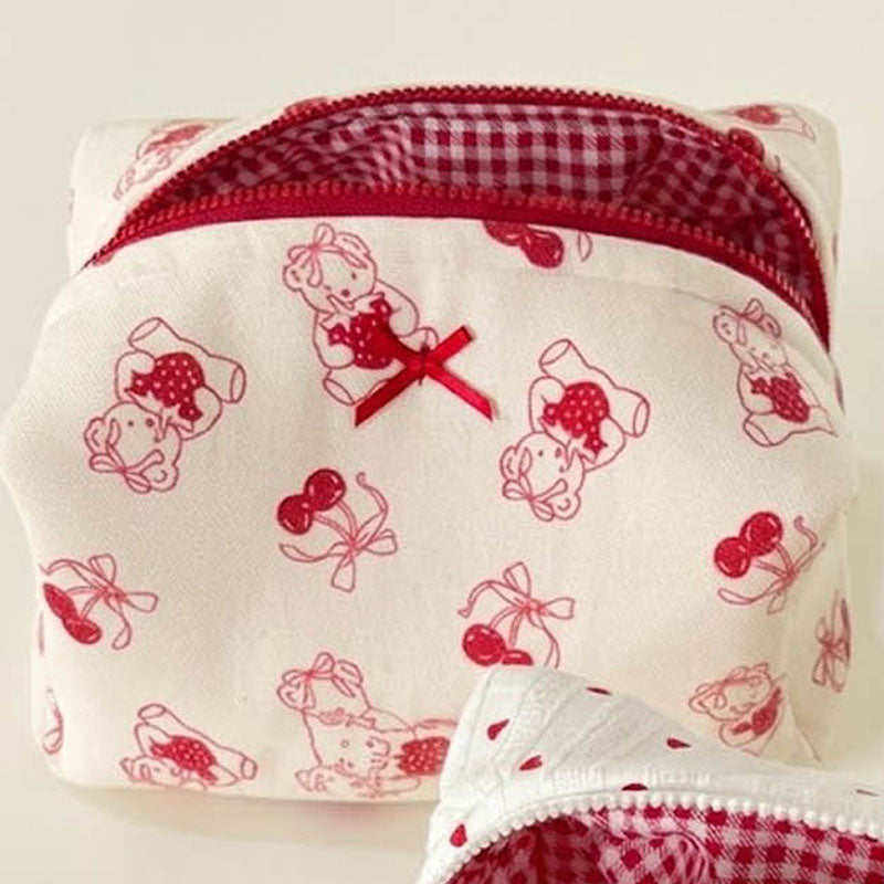 Heart Print Makeup Bag - DippedShop Wholesale - #9075