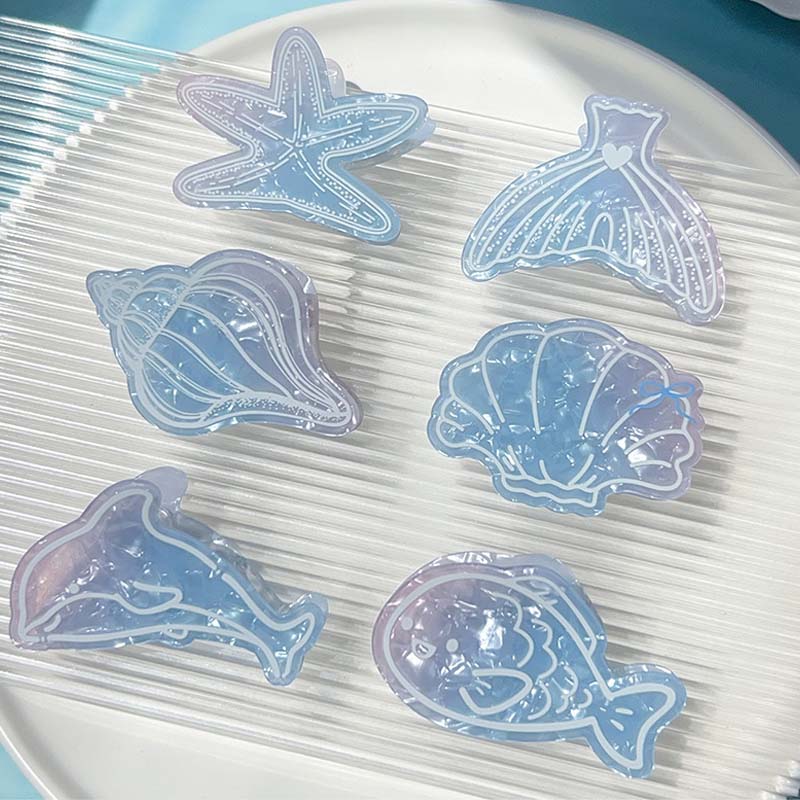 Ocean Whale Starfish Hair Claw - DippedShop Wholesale - #6227