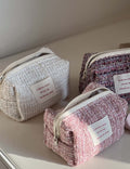Luxury Tweed Cosmetic Bag - DippedShop Wholesale - #2387