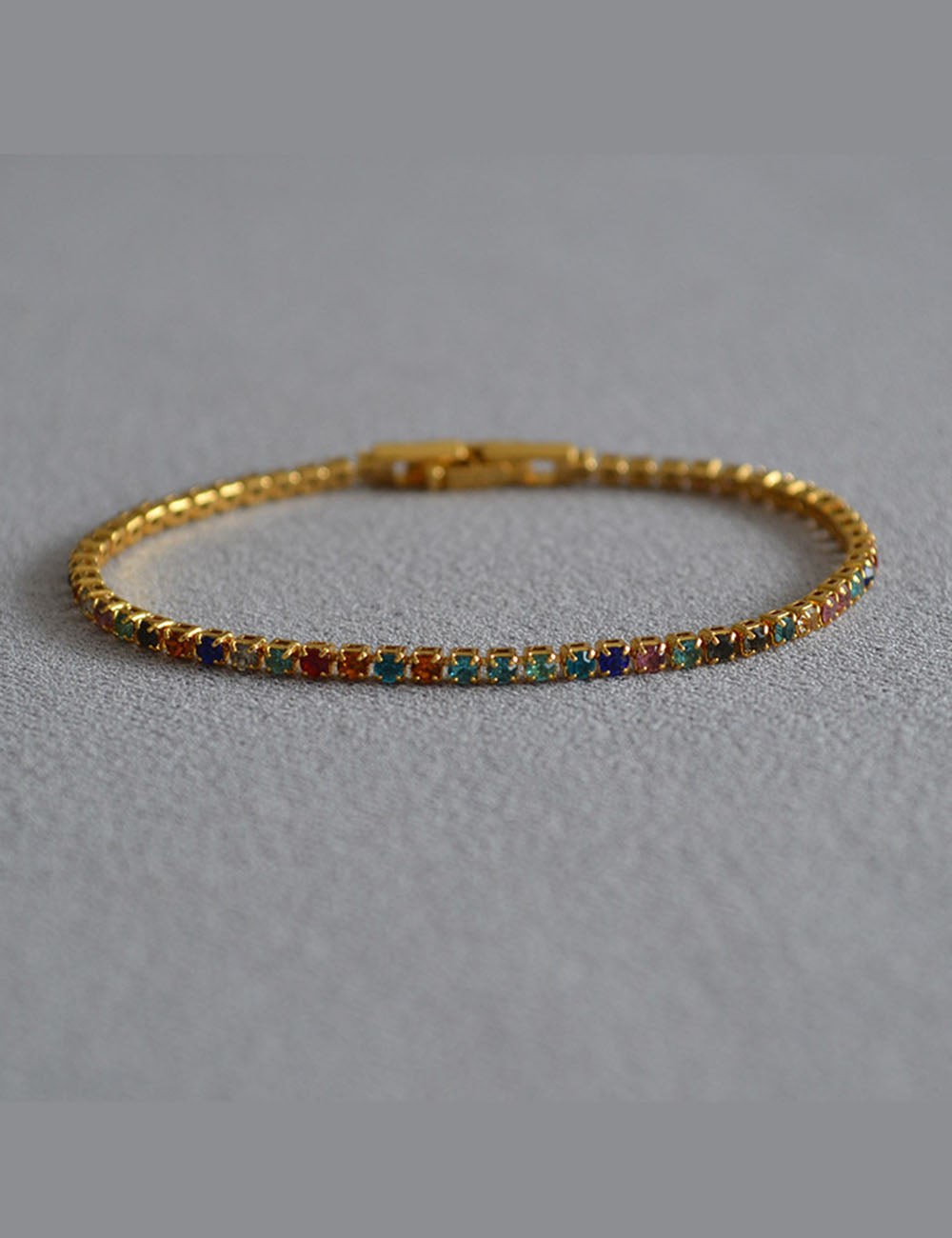 Colorful Cubic Zircon Strand Link Bracelet DP25E773