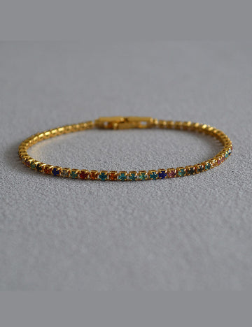 Colorful Cubic Zircon Strand Link Bracelet DP25E773