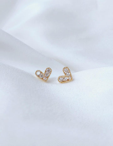 Valentine's Day Mini Zircon Heart Stud Earrings DP25H914