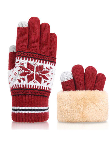 Winter Warm Snowflake Thicken Warm Knit Glove DP25H439