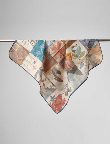 Flower Print Breathable Soft Silk Scarf DP25G457