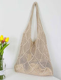 Solid Color Hollow Knit Bag - DippedShop Wholesale - #1411