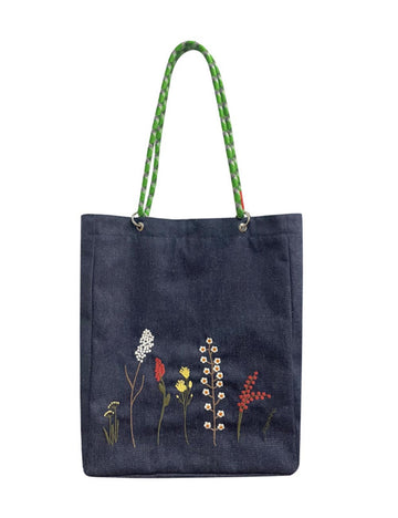 Vintage Floral Denim Tote - DippedShop Wholesale - #8211