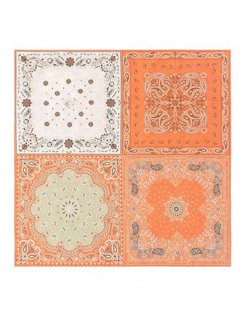 Retro Patchwork Paisley Square Satin Scarf DP25F449