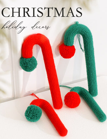 Christmas Knitting Cane Color Block Hanging DPDH1808