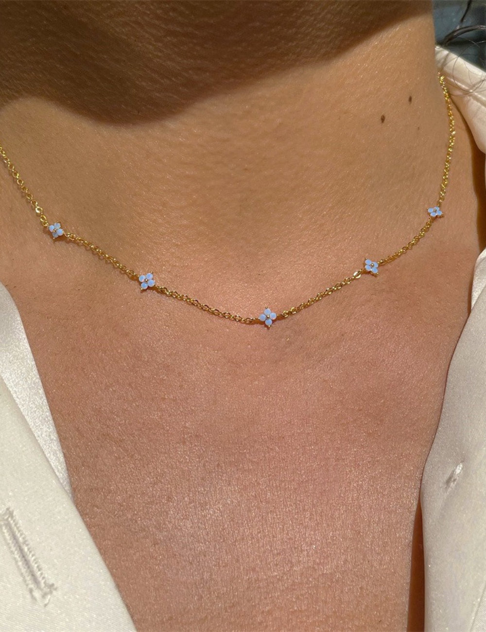 Gold Plated Flower Choker - DippedShop Wholesale - #7411