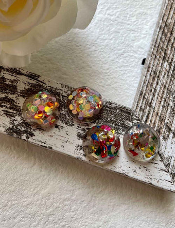 Playful Round Colorful Sequins Stud Earrings DP25E722
