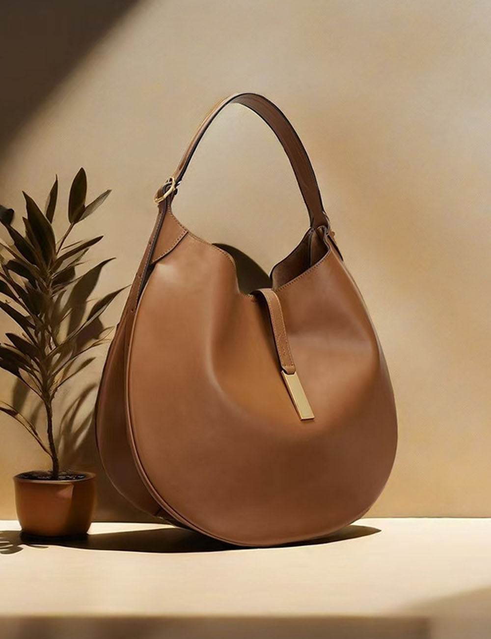 Trendy Suede Splicing Leather Tote Crescent Handbag DP25G638