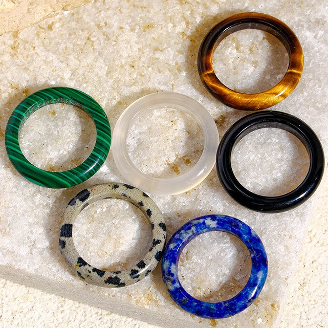 Simple Natural Stone Single Rings DP25B819