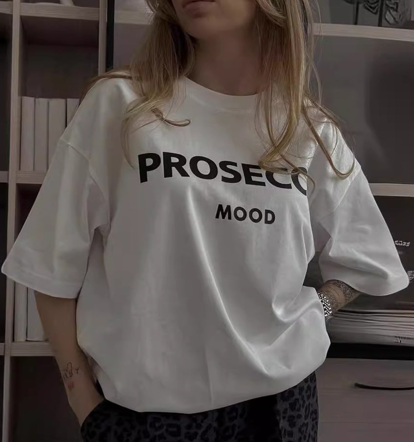 Letter Print Loose Short Sleeves Top DP25B456