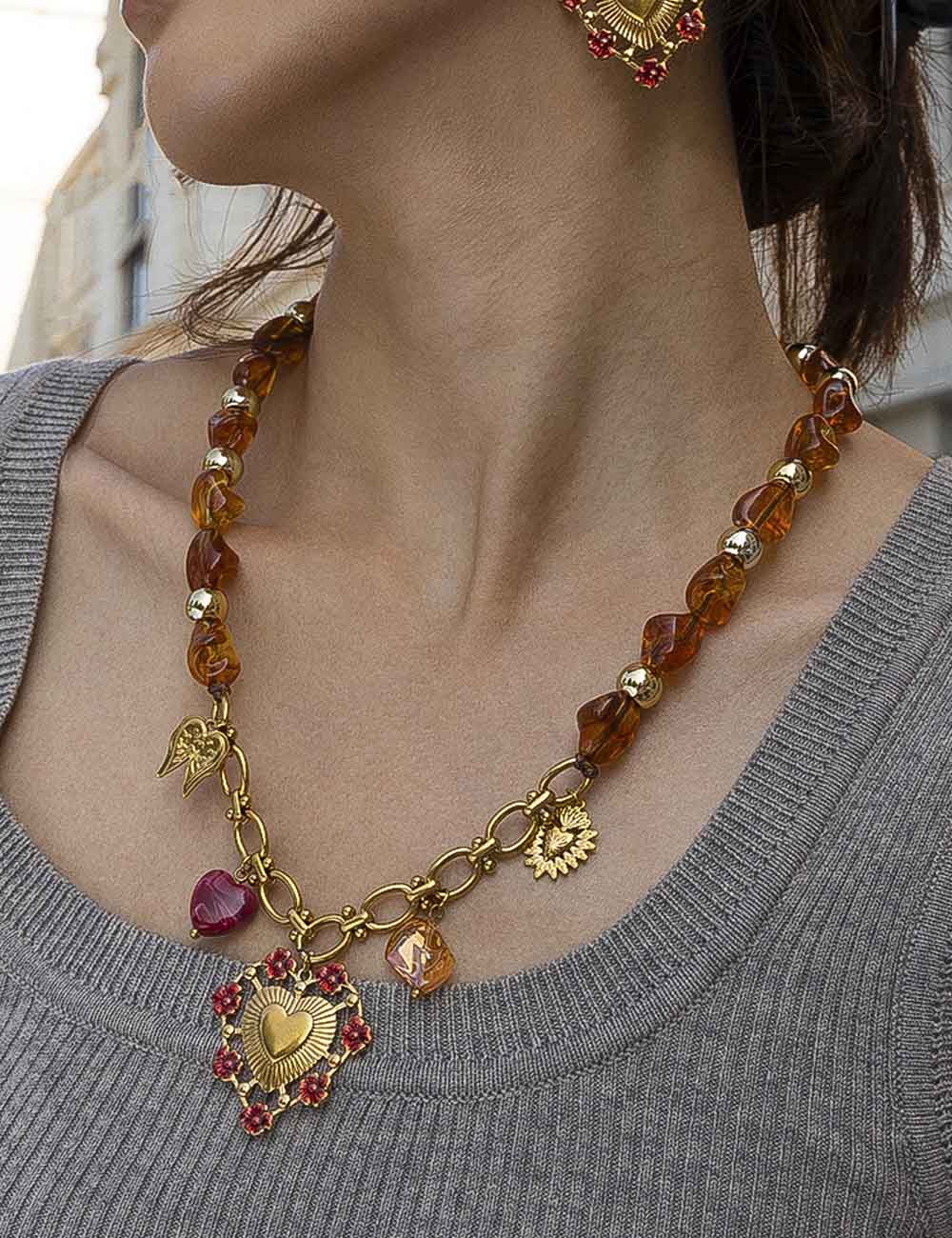 Chunky Enamel Beaded Necklace - DippedShop Wholesale - #8163