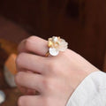 Pearl Beaded Flower Ring - DippedShop Wholesale - #3891