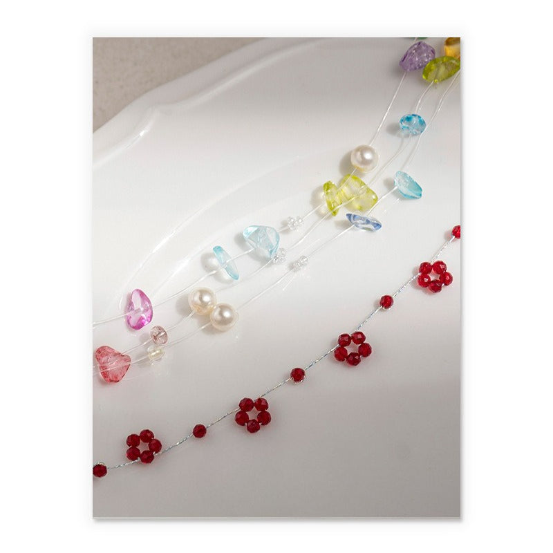 Multi-Layer Beaded Choker Necklace - DippedShop Wholesale - #6899