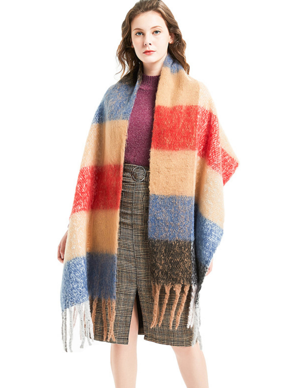 Stripe Tassel Soft Scarves DPKS1008