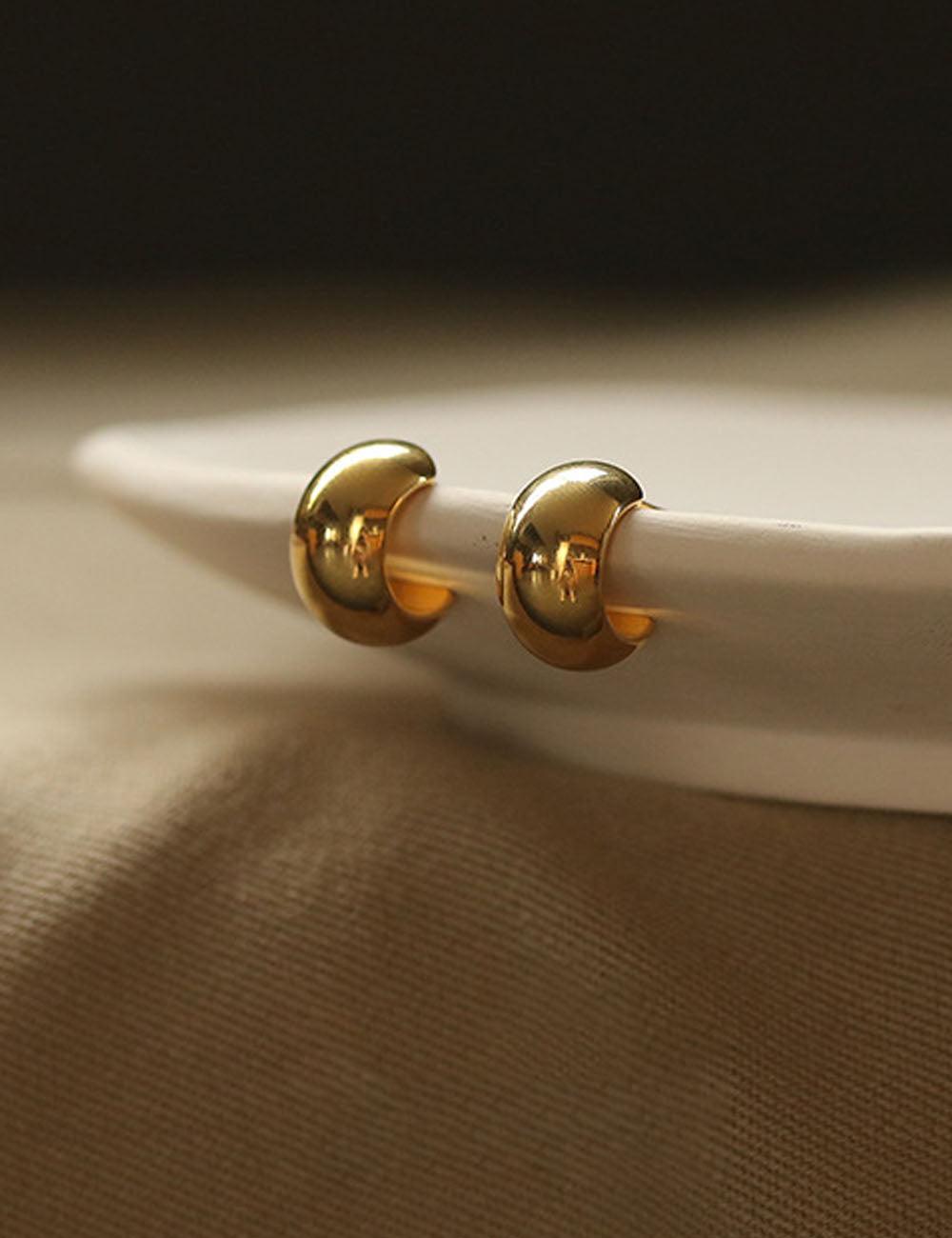 Gold Plated C Stud Earrings - DippedShop Wholesale - #8115
