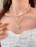 Layered Shell Beach Necklace - DippedShop Wholesale - #5987
