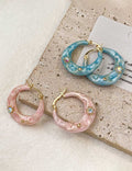 Vintage Enamel Hoop Earrings - DippedShop Wholesale - #8691