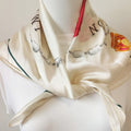 Elegant Flower Print Soft Neckerchief Silk Scarf MK2BW6W6NSI20